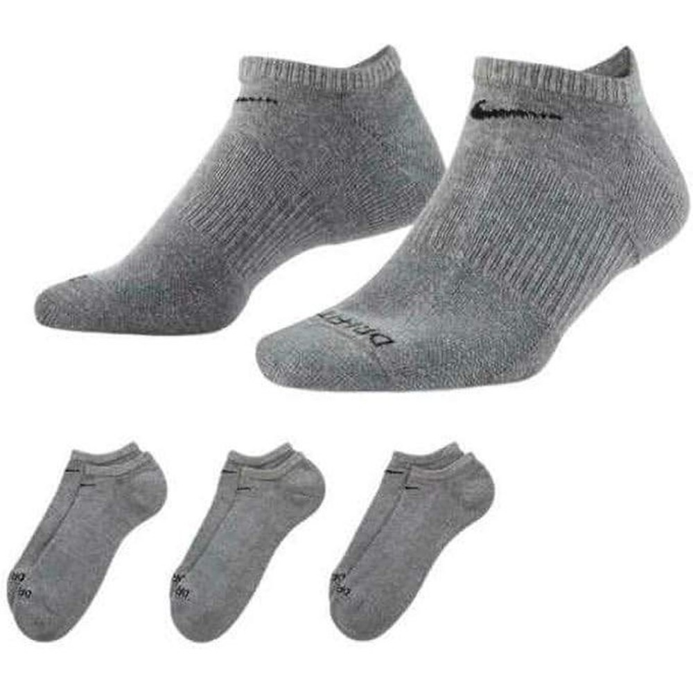 Nike Everyday Cushion Low Training Socks 3 Pair Pack Grey  Mens Womens